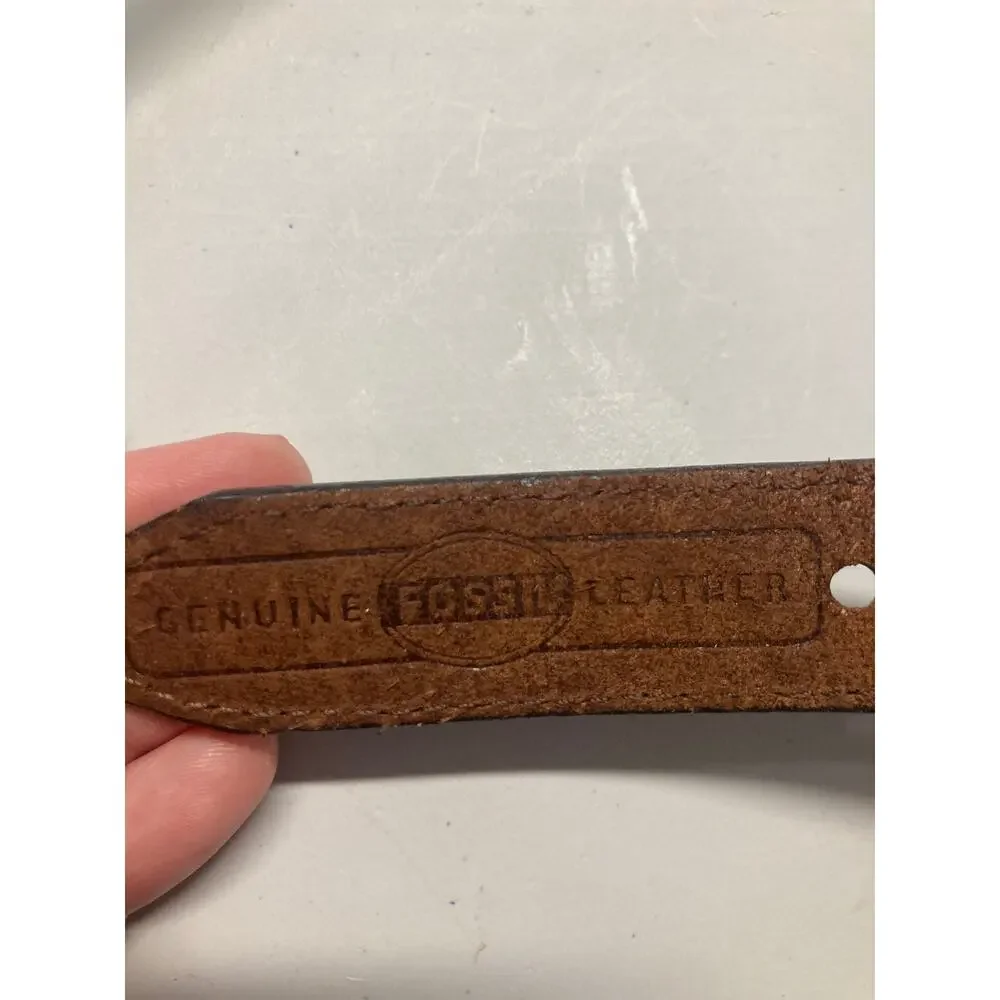 Fossil Brown Leather Belt, Size L